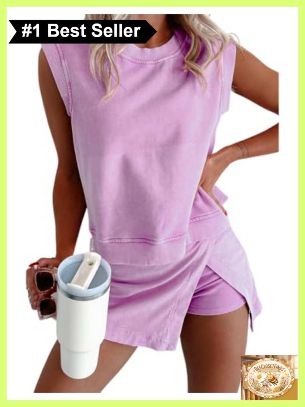 Ecosunny Women's 2 Piece Skirt Set Sleeveless Tank Top and Split Skirt Lounge